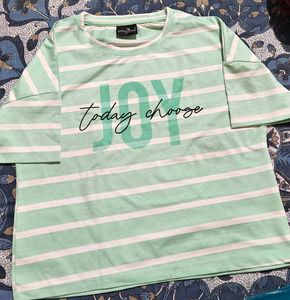 Striped 'JOY' Tee