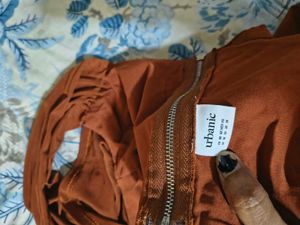 Chic Brown Off-Shoulder Top