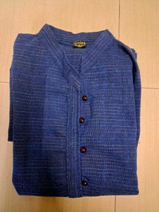 Handloom Cotton Blue Kurti – Elegant & Comfortable
