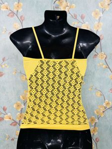 Y2k Yellow Cut Out Cami