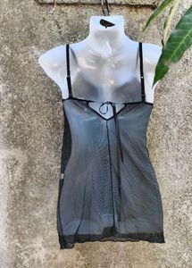 15121. Sheer Black Cami Slip