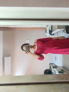 Red Off-Shoulder Kurti