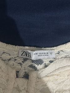 zara Lace Long Sleeve Crop Top