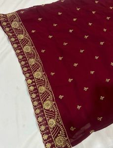 Maroon Embroidered Kurta Set