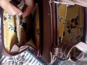 Nude Colour Sling Bag With 7 Pockets