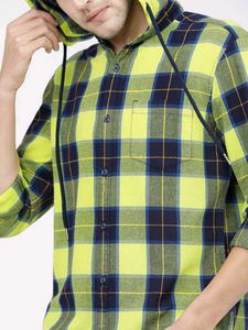Hooded Checkered Shirt