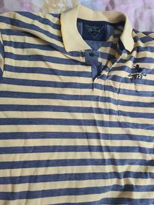 T-shirt Yellow with Blue lines
