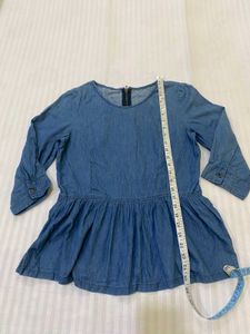 Denim Look Peplum Top