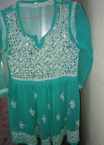 Mirror Work chikankari kurta