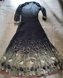 Black Golden Printed Gown