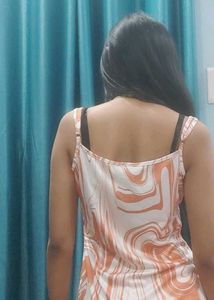 Orange Marble Print Cami Dress