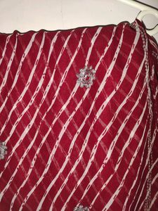 Leheriya Maroon Saree