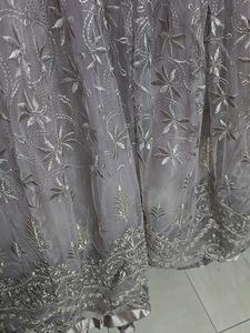 Lavender Gray Ethnic Gown For Weddings
