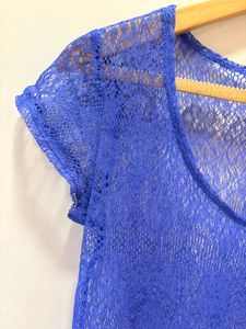 Royal Blue Lace Pocket Tee