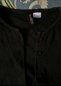 H&amp;M Black Button Cardigan