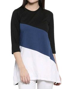 Blend Striped Tunic (White, Blue, Black)