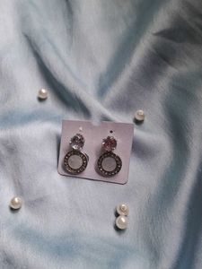 Sparkling Circle Drop Earrings