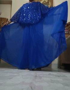 Gown With Poncho Blue