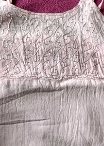 Pink Embroidered Cami Top