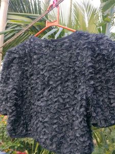 Black Textured Top