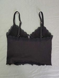 Black Lace Trim Cami Top