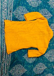 pure cotton Yellow  Kurta set