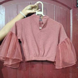 Bell Sleeve Crop Top