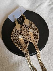 Gold Leaf Dangle Earrings