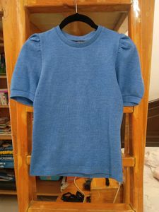 Blue Puff Sleeve Top Only Brand