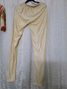 Beige Pink Ethnic Gown Set Leggings Dupatta