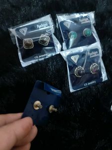 Vintage CZ Jewelry Earrings - Set of 6