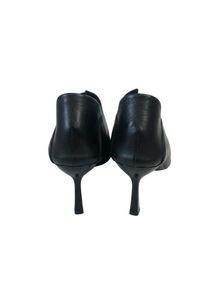 Chic Black Leather Kitten Heel Booties