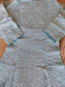 Chikankari Kurti With Attached Jacket