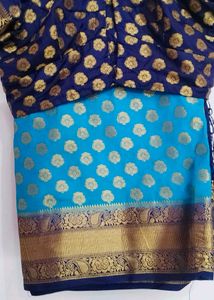 Banarsi Chanderi Silk Saree with Blouse