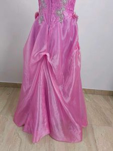 Pink Gown with Floral Detail