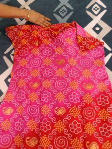 Pink &amp; Red Bandhani Print Dress