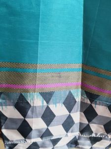 Teal &amp; Geometric Print Fabric