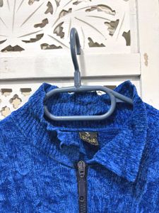 🎀Blue Velvet Zip-Up Jacket D