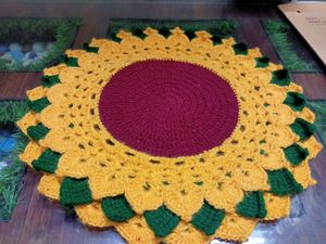 Crochet Sunflower Tabel Mat 🌼
