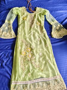 1 day SALE!!Lime Green Pakistani Suit garara
