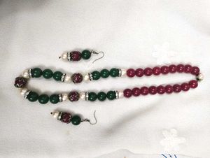 Beaded Necklace and Earrings Set