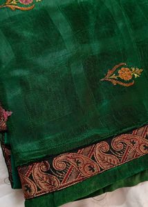 Green Golden Saree