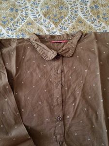 Vintage Style Brown Blouse