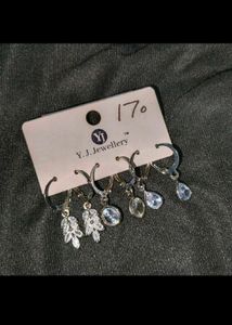 Korean Earrings Set Of 3+ Free Gift❤️