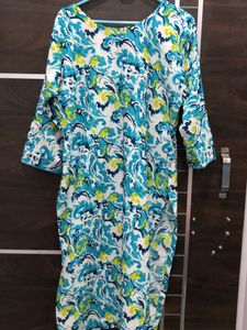 Blue Sweetheart Neck Kurta Set