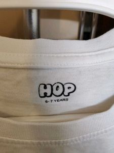 White T Shirt For Girls By Hop