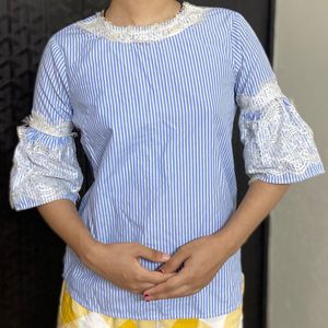 Blue White Stripped Top
