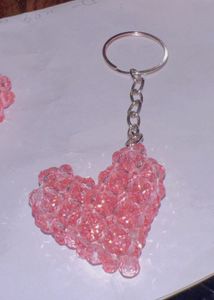 Heart Beaded Keychain