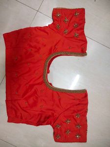 🧡Orange Maggam Blouse