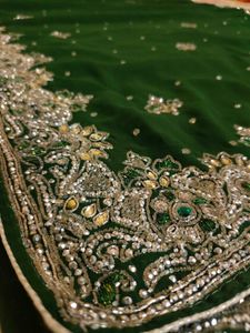 Stone Work Green Nice Saree ✨